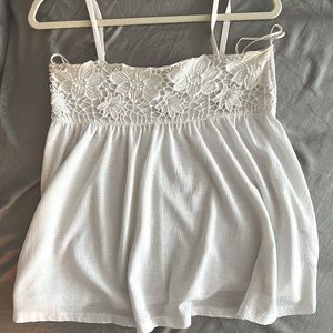 Zara Trafaluc flowy white crochet tank top